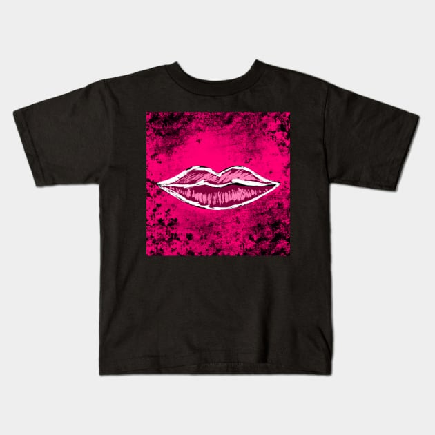 Grunge lips Kids T-Shirt by Kcinnik